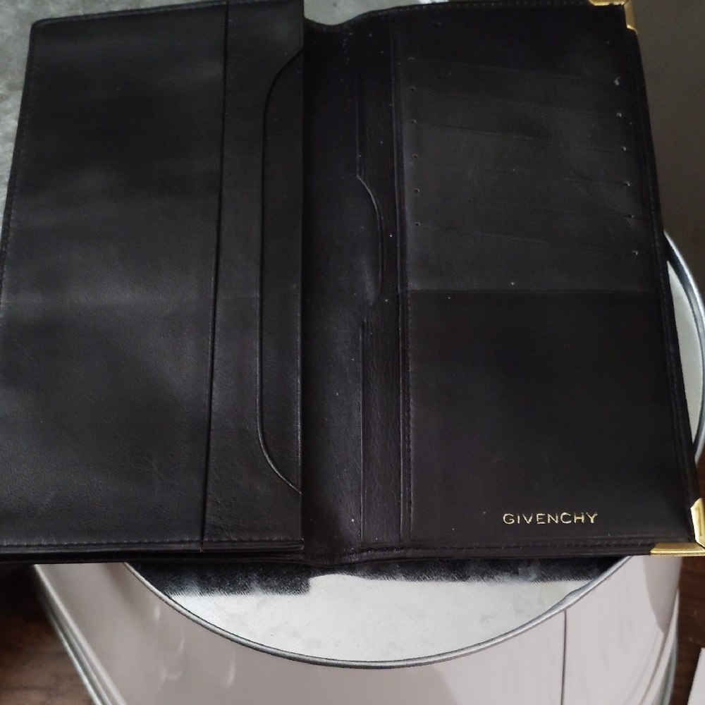 Givenchy Black and Gold Leather Card Holder